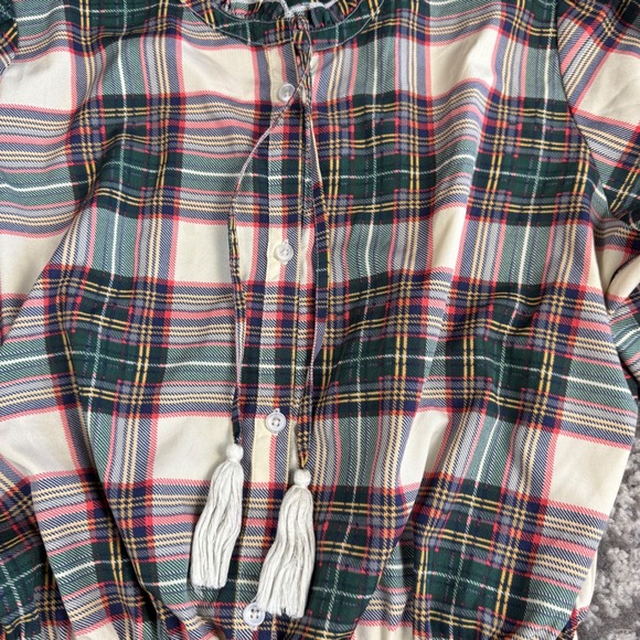 Simply Southern Plaid Tiered Dress Womens Small Boho Preppy Green Red Tartan - Picture 4 of 8